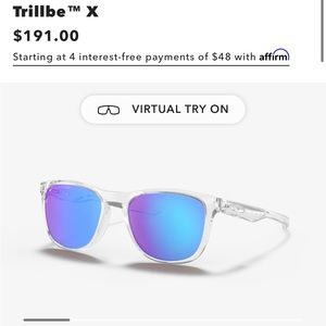 Oakley Trillbe X Sapphire Iridium Polarized Lenses, 
Polished Clear Frame